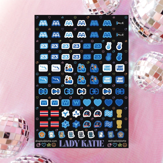 lily's caddy - alex albon nail stickers