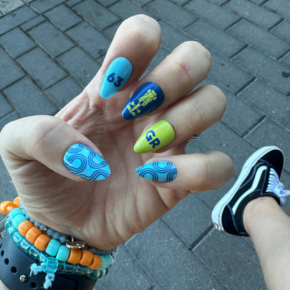 so british it hurts - george russell press-on nails