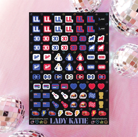 lightning - liam lawson nail stickers