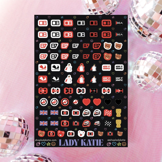 ollie bear - oliver bearman nail stickers