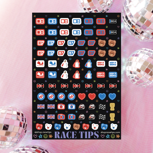 ollie bear - oliver bearman nail stickers