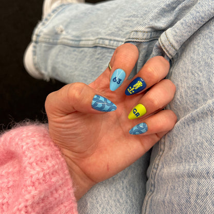 so british it hurts - george russell press-on nails