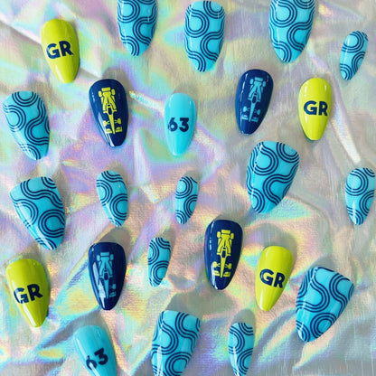 so british it hurts - george russell press-on nails